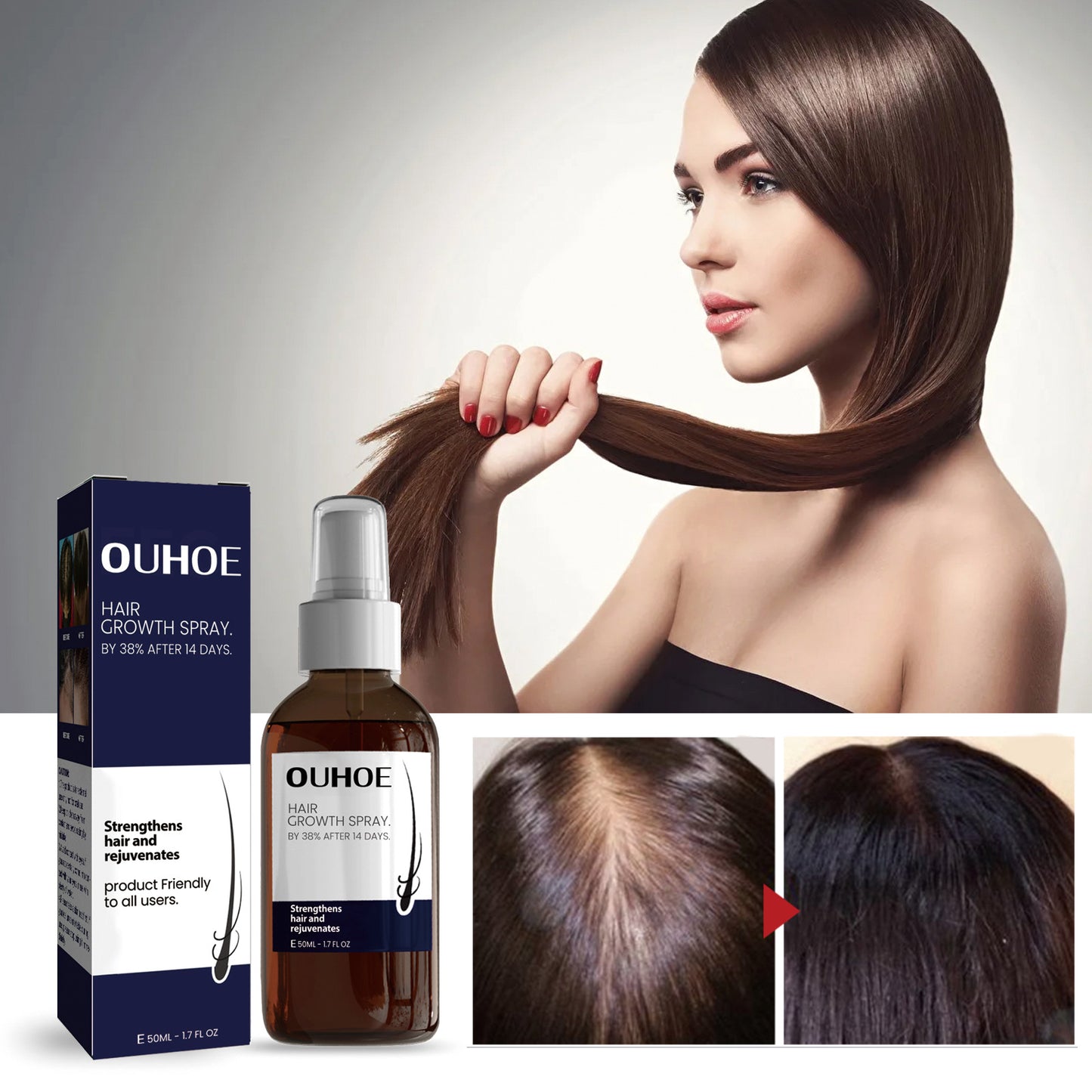 OUHOE Strong Hold Hair Spray for Damaged Hair Repair
