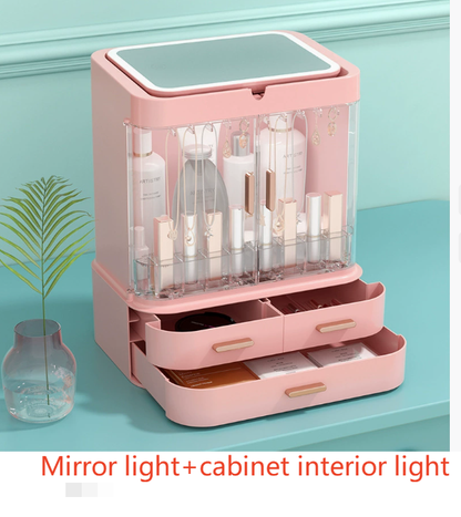LED Makeup Organizer with Mirror