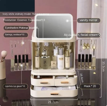 LED Makeup Organizer with Mirror