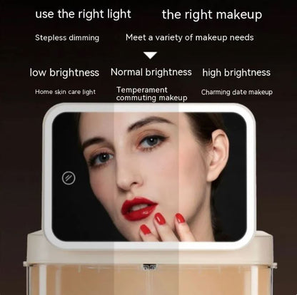 LED Makeup Organizer with Mirror